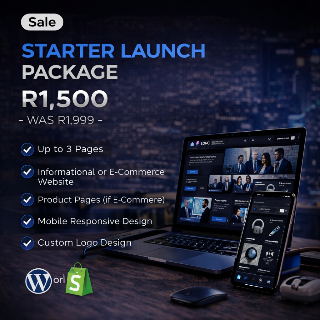 Starter Web Design Package for Shopify or Wordpress